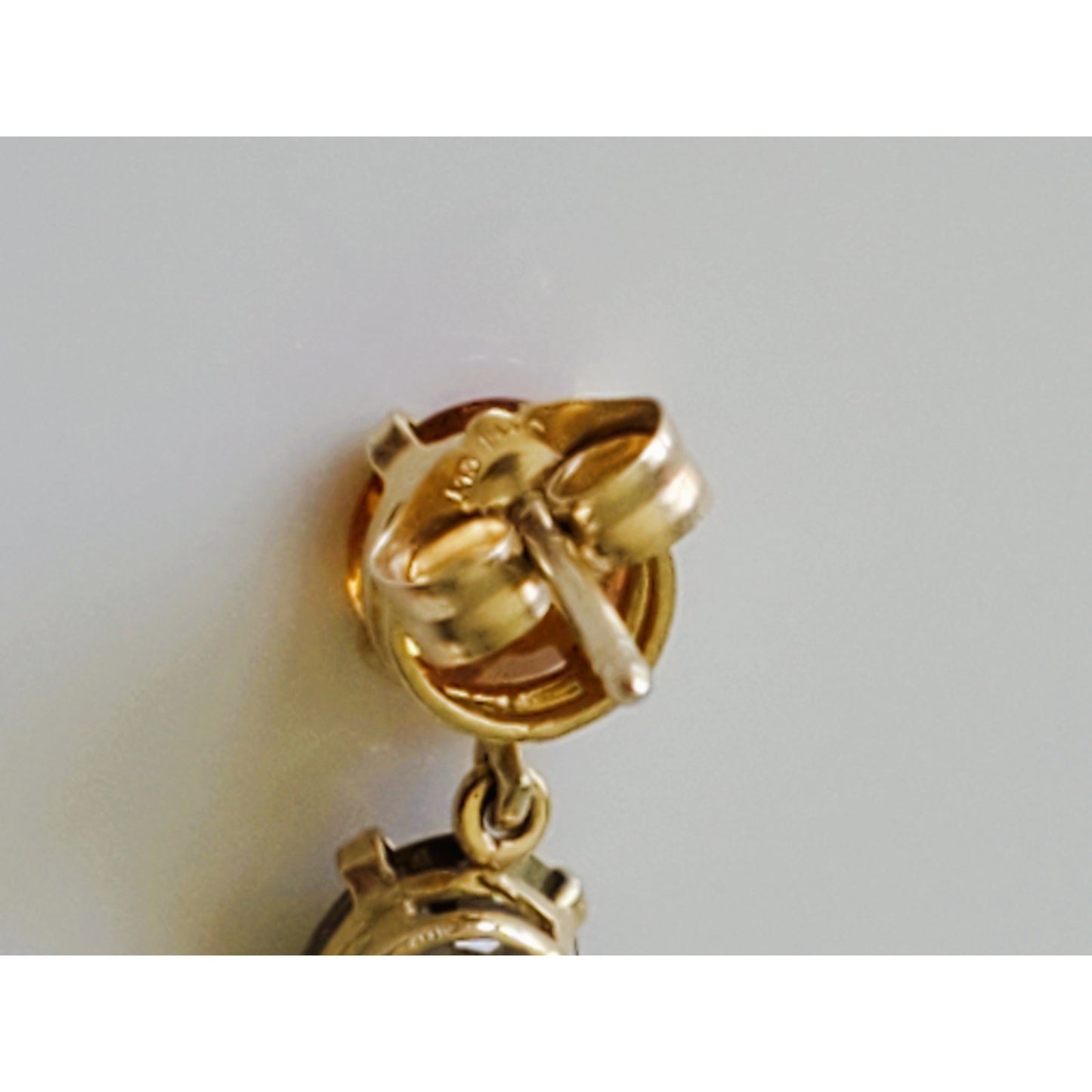 Vintage Citrine and Smokey Topaz Dangle Earrings