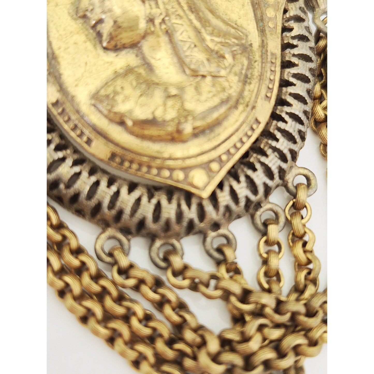 Vintage Gold-tone Chatelaine Brooch