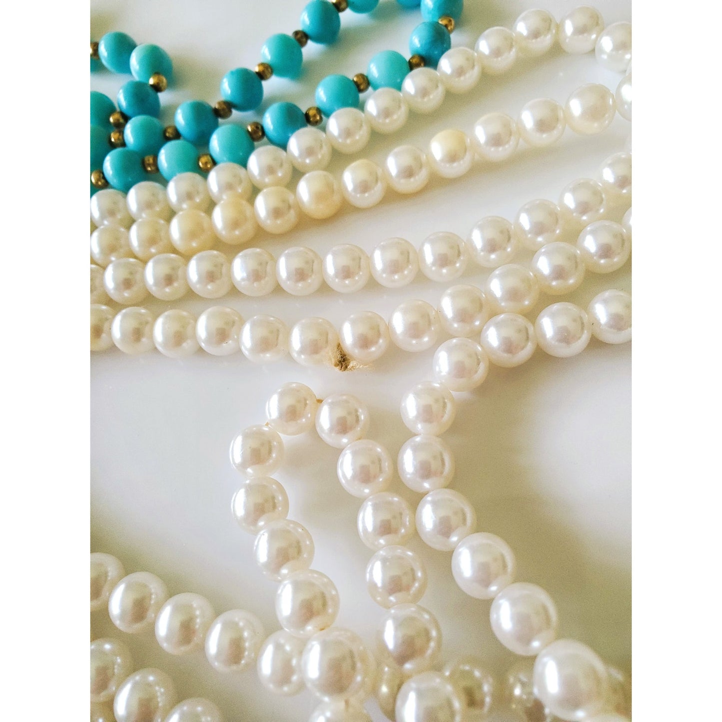 Vintage Pair of Faux Beaded Necklaces