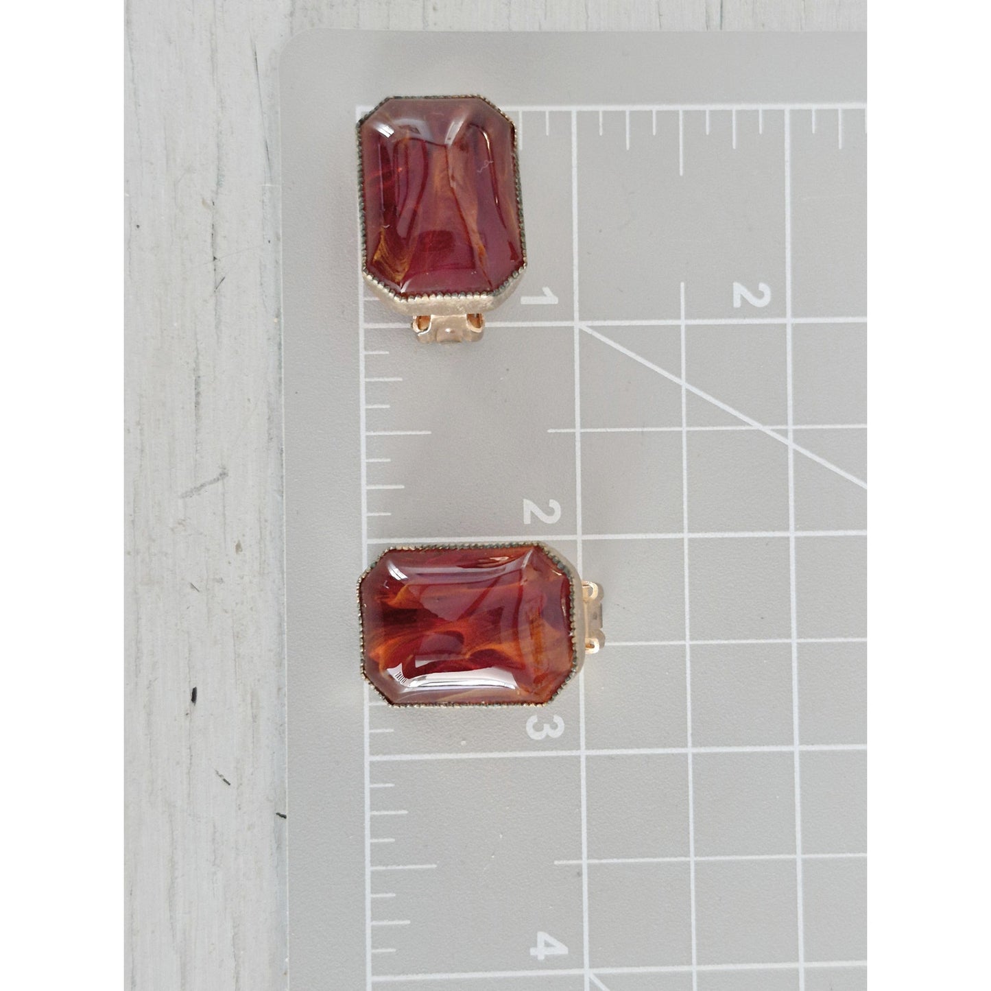 Vintage Hattie Carnegie Signed Carnelian Cabochon Earrings