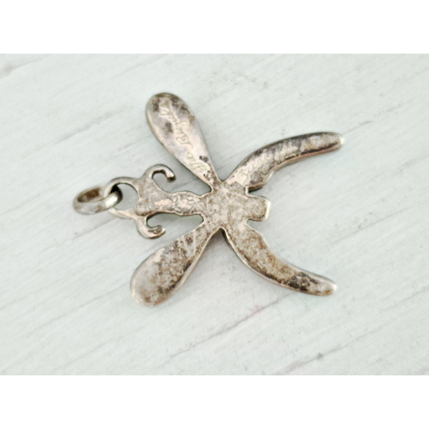 Vintage Native Zuni Sterling Silver Onyx and Opal Inlay Butterfly Pendant