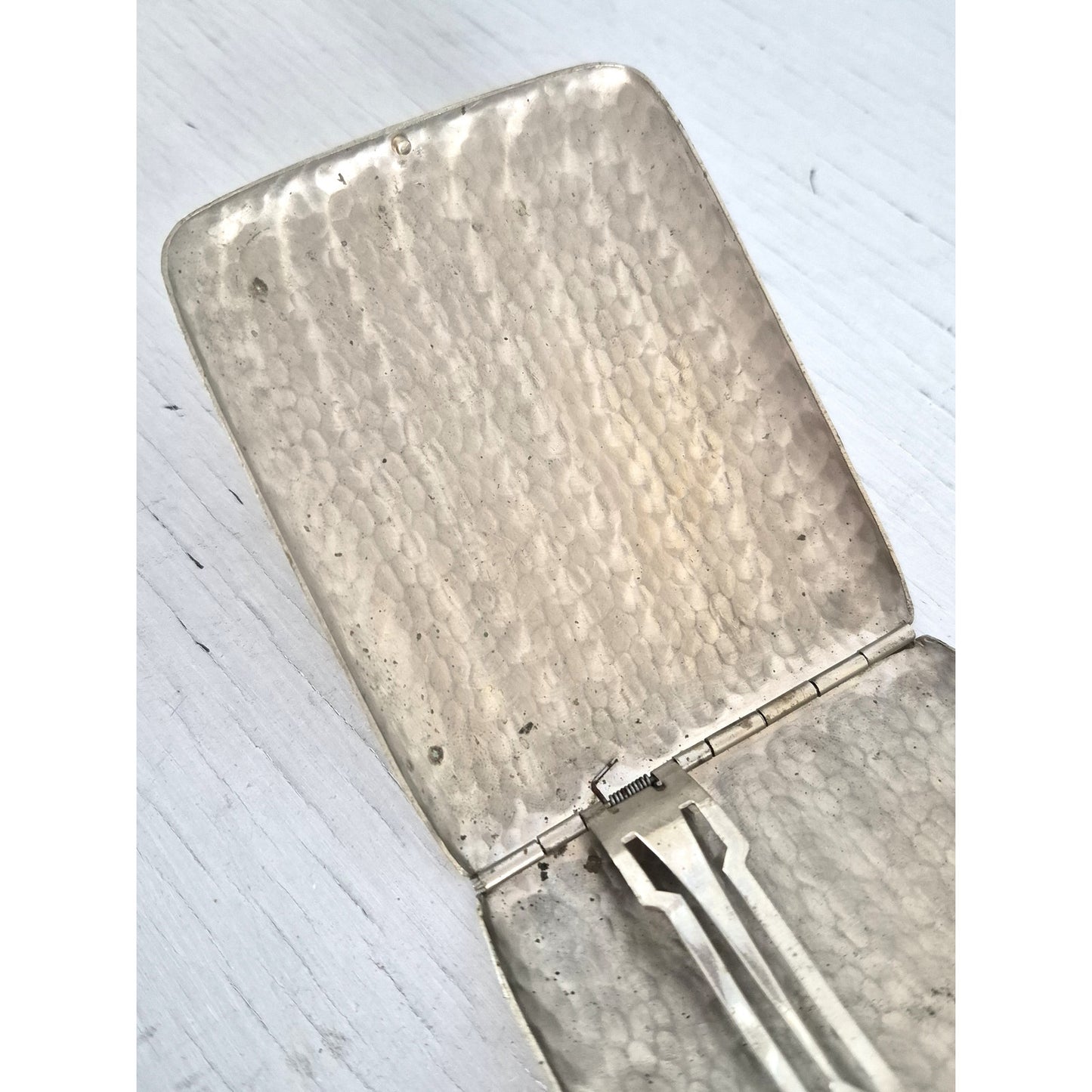 Vintage Art Deco Solid Nickel Cigarette Case