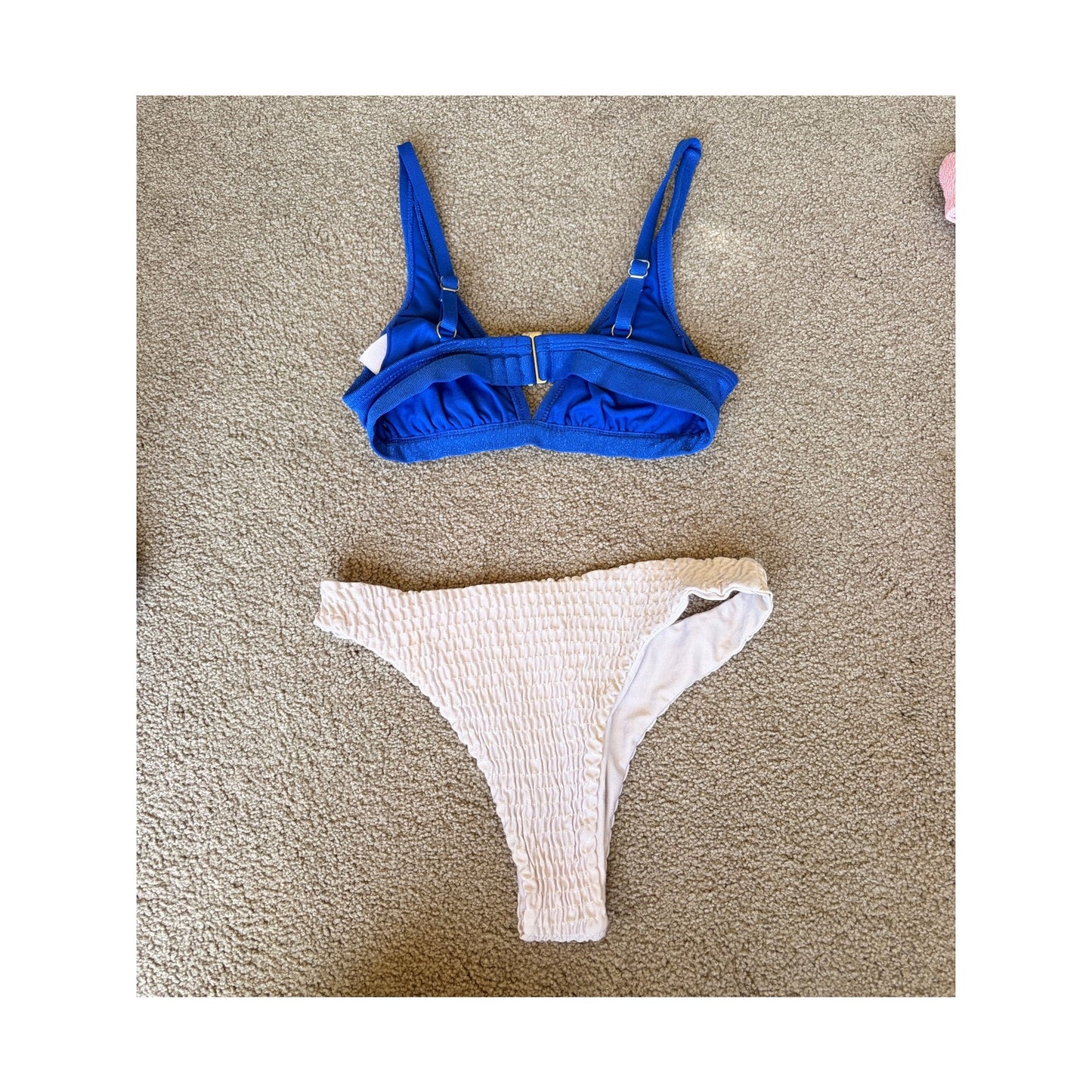 Blue White and Pink Bikinis