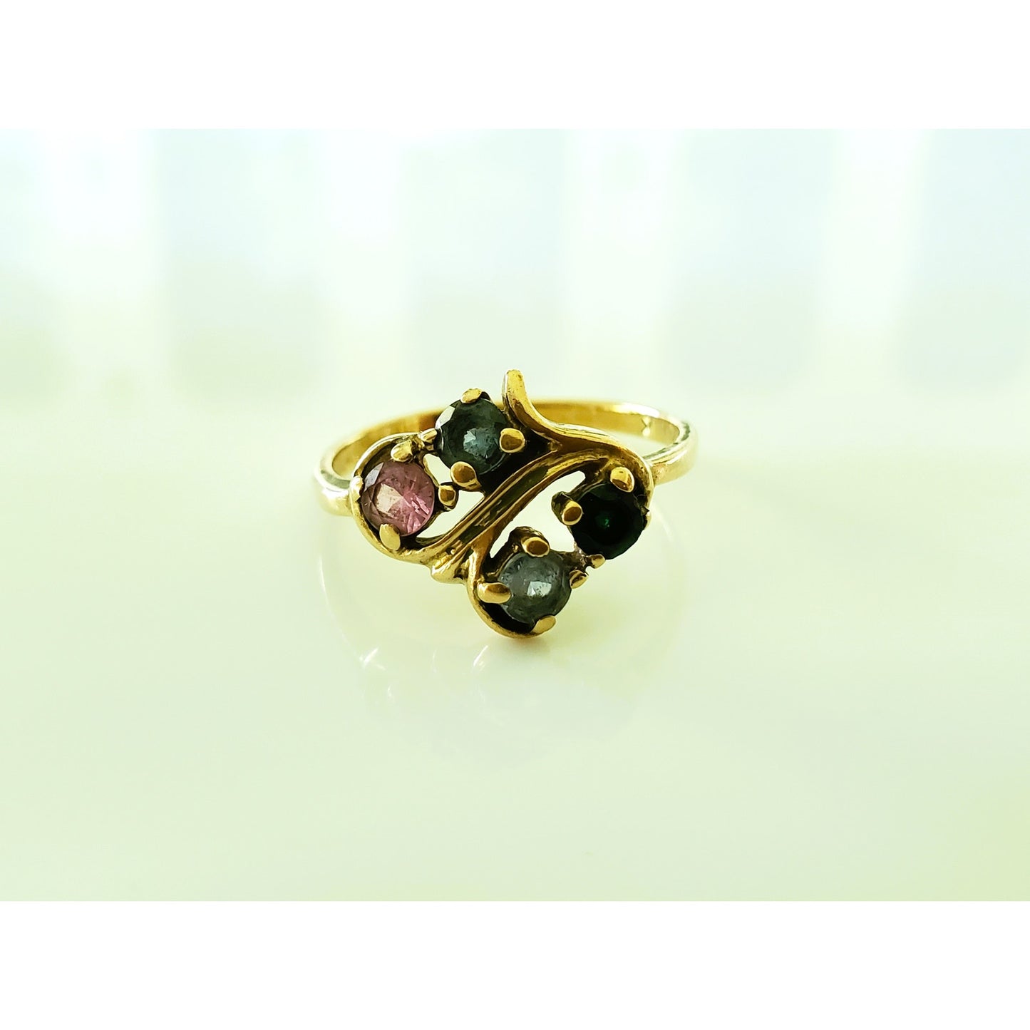 Vintage 10K Gold Multi Gem Ring