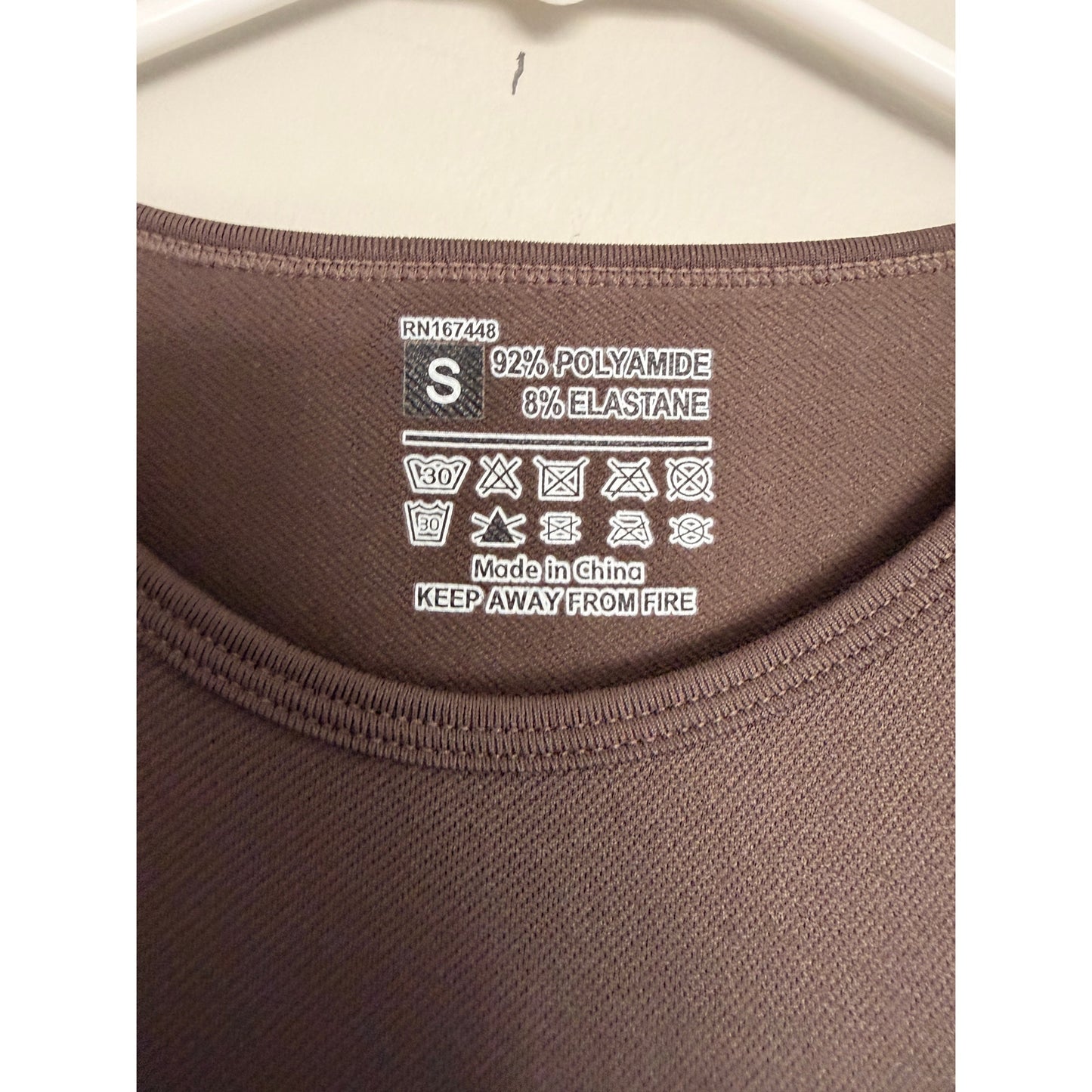 Pretty Little Thing Dark Brown Long Sleeve Crop Top