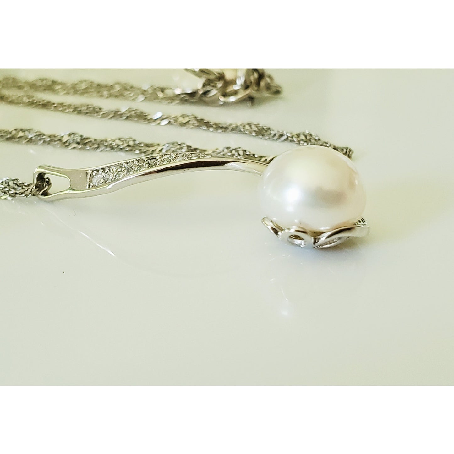 Vintage Sterling Silver Cultured Pearl Necklace and Earring Set
