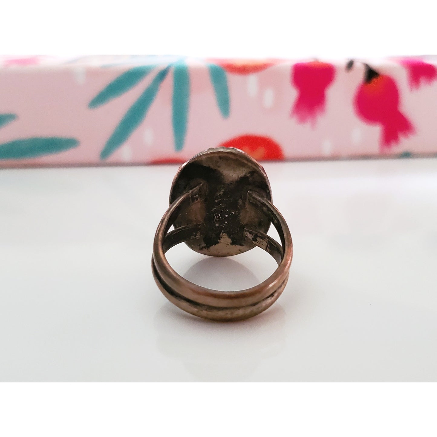 Vintage Sterling Silver and Turquoise Oval Navajo Ring