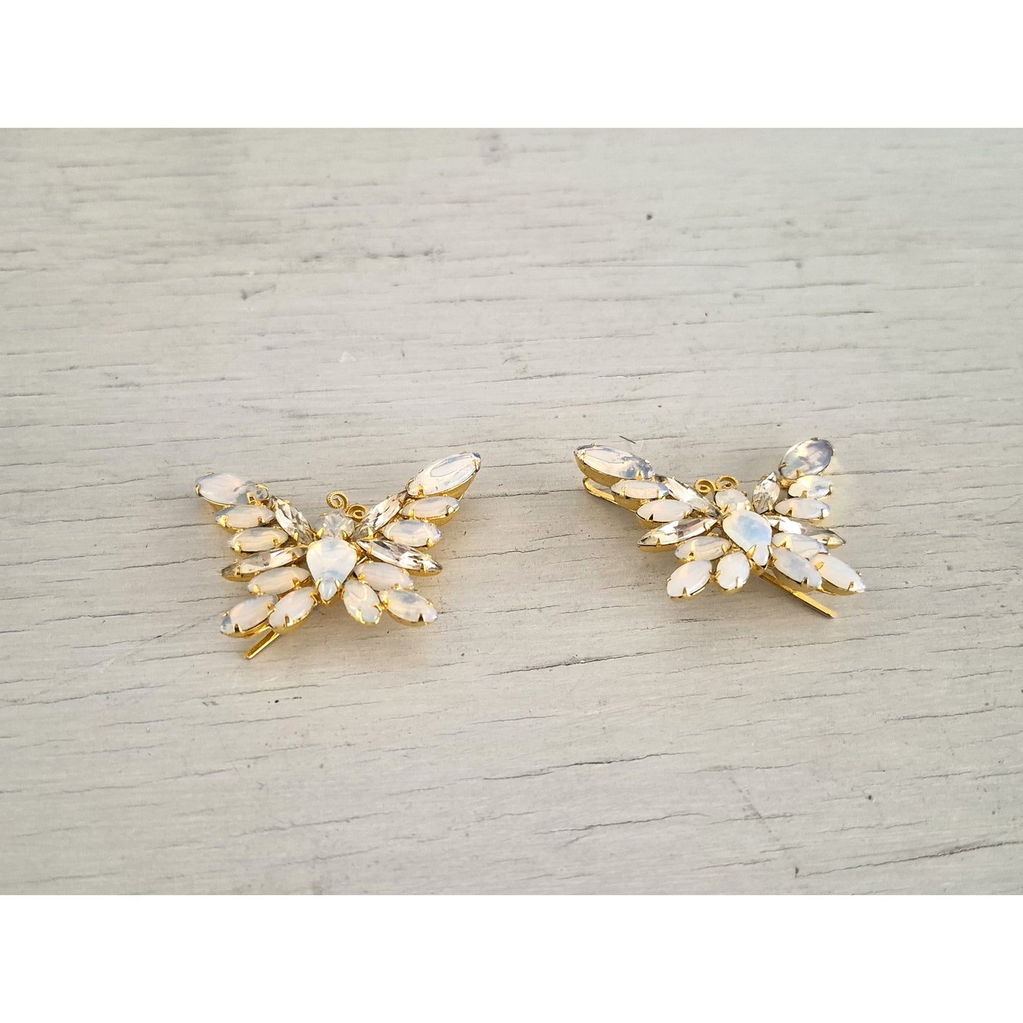 Faux Opal Butterfly Bobby Pin