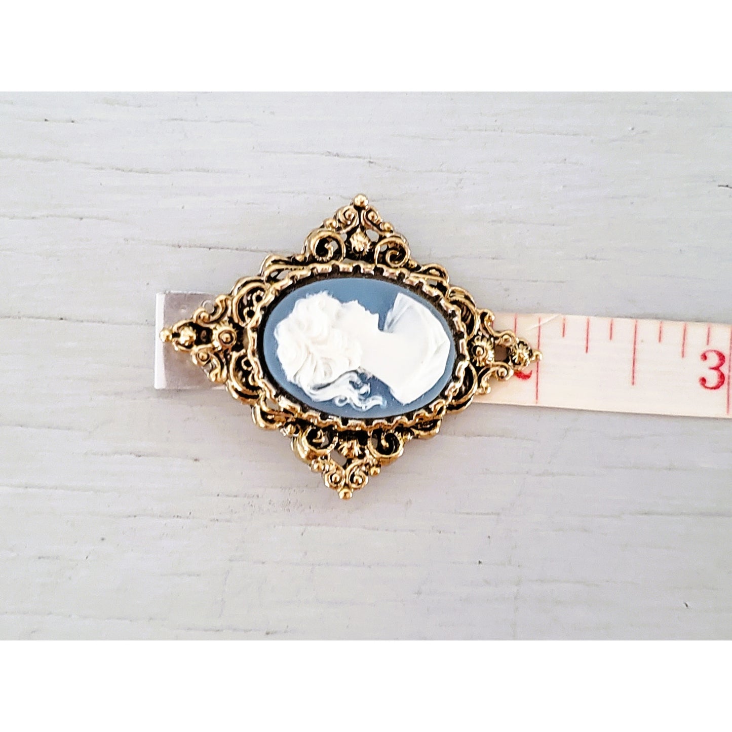Vintage Gerry's Blue and White Cameo Brooch and Pendant