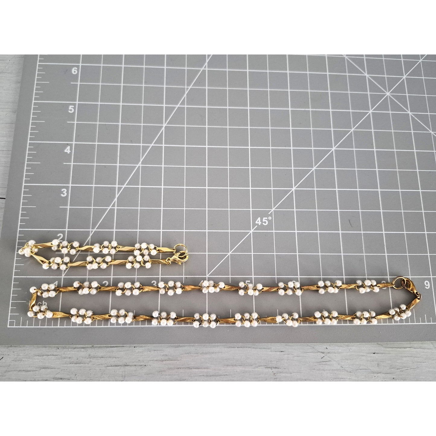 Vintage Gold-tone Faux Pearl Jewelry Set