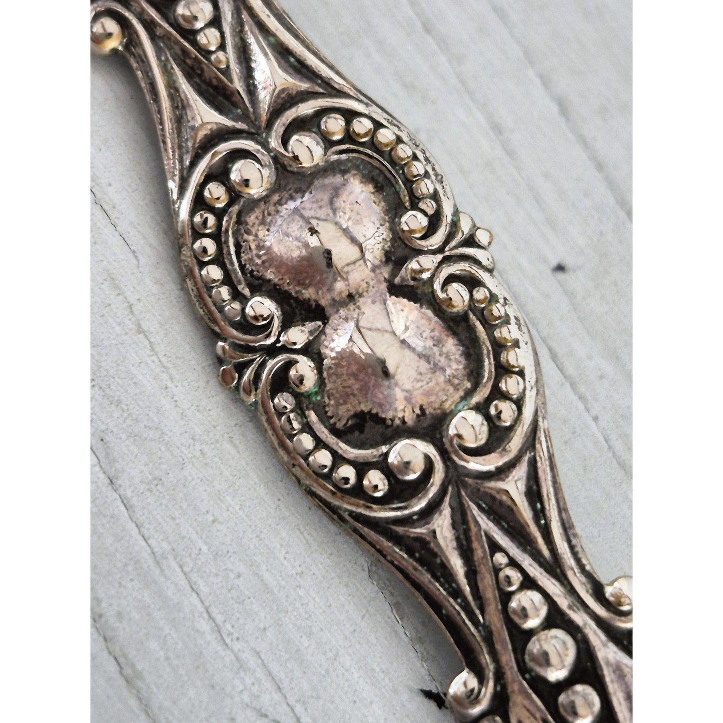 Vintage Art Deco Silver Tone Bar Brooch