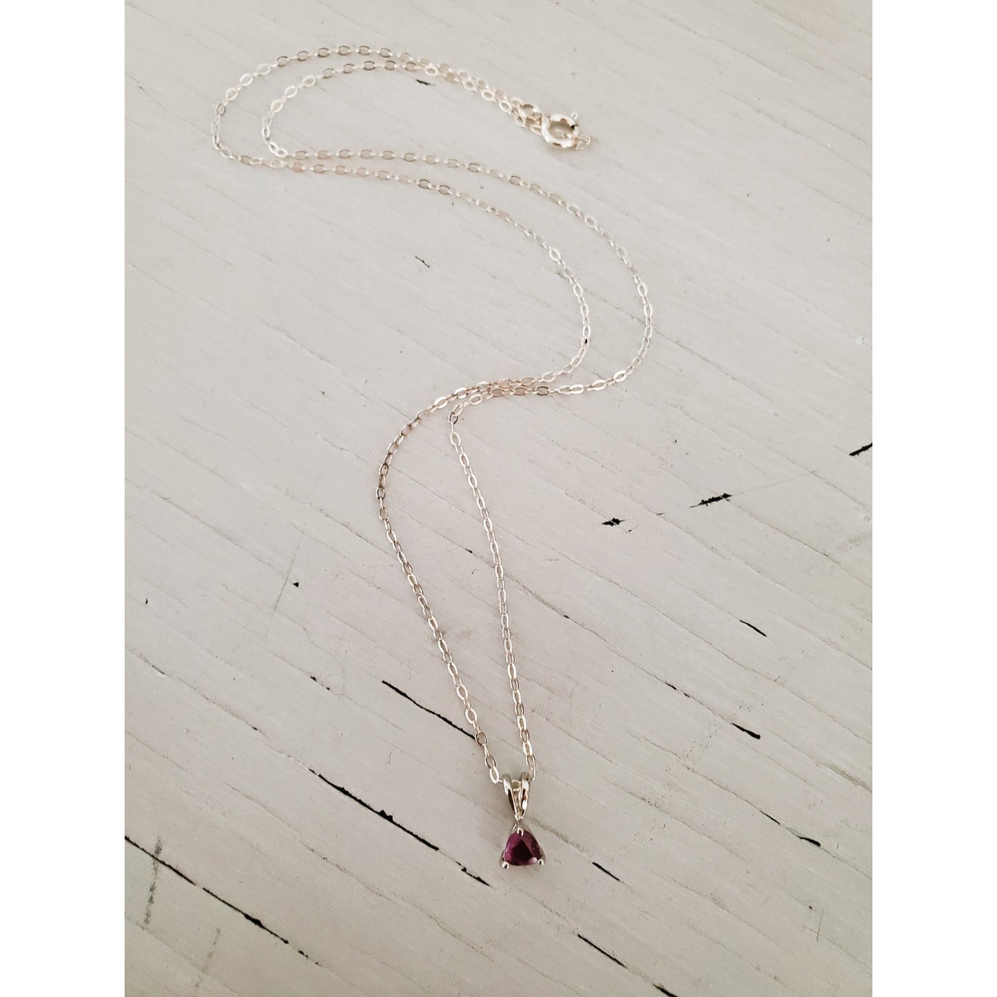 Ruby Sterling Silver Necklace