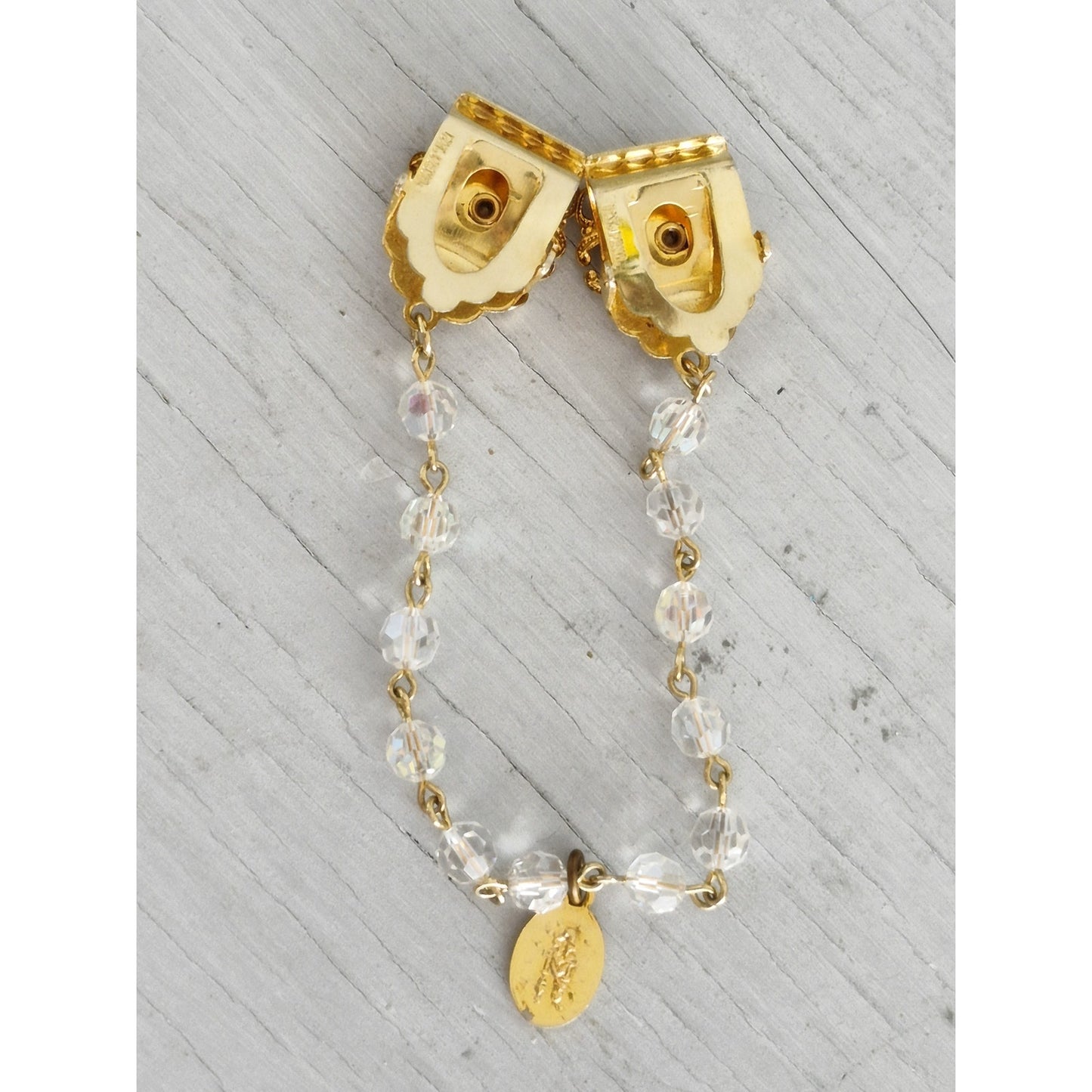 Vintage Sweater Miraculous Medal Charm Clip