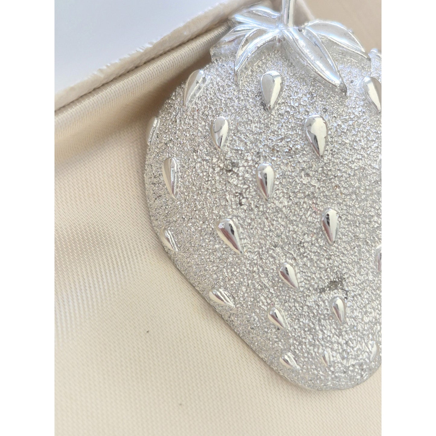 Vintage Silver tone Sarah Coventry Strawberry Brooch