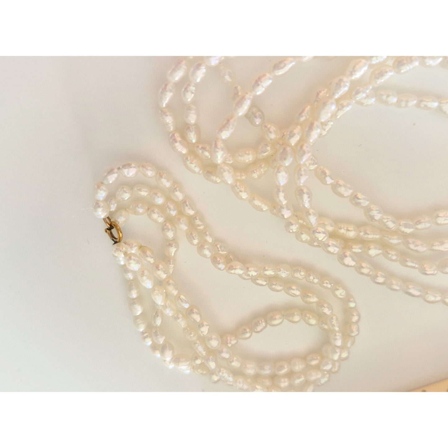 Vintage Gold-fill Multi-strand Seed Pearl Necklace and Bracelet Set