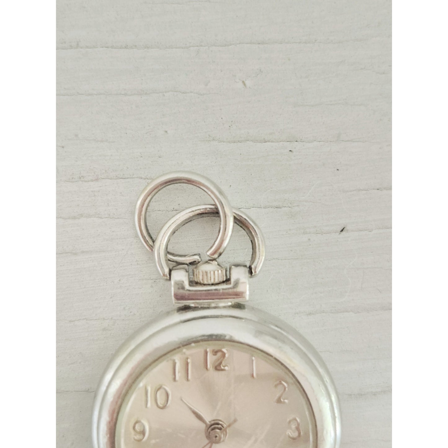 Vintage Mini Silver-Tone Quartz Pocket Watch