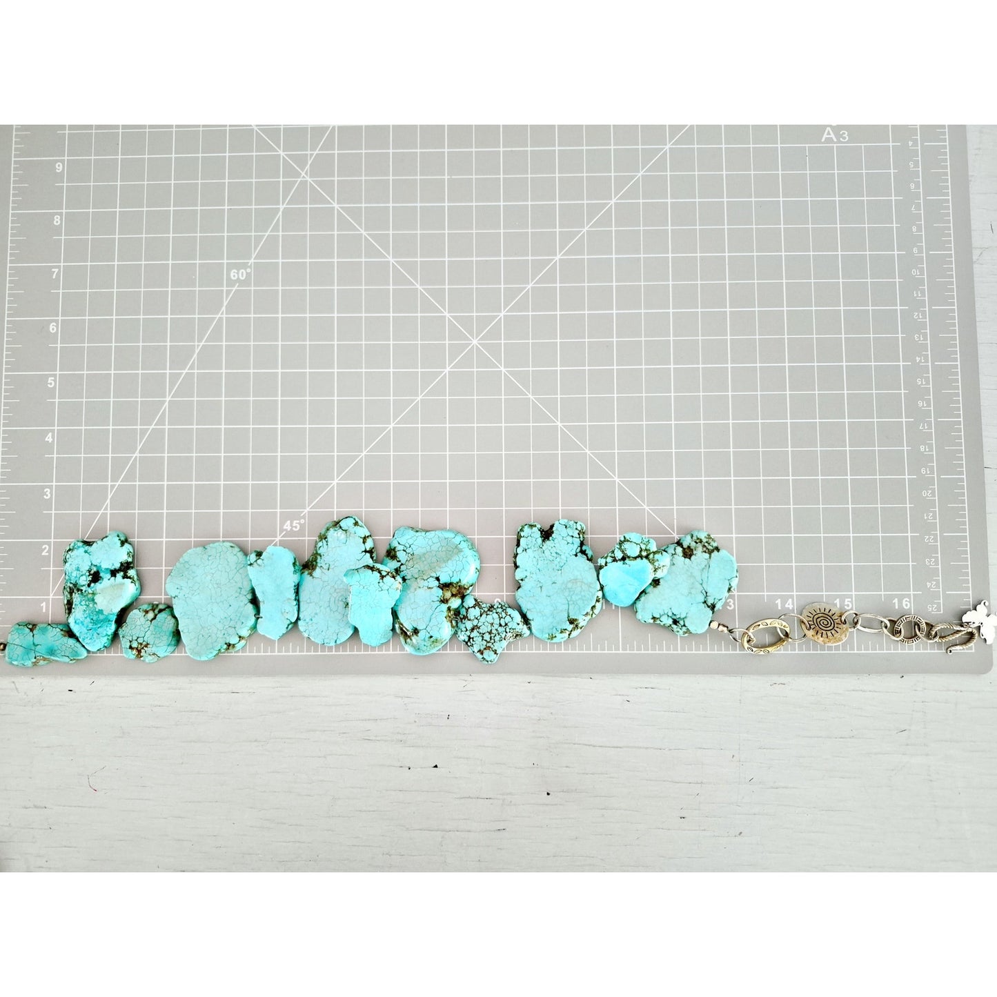 Vintage Wild Mineral Jewelry Designer Faux Turquoise Chunky Statement Necklace