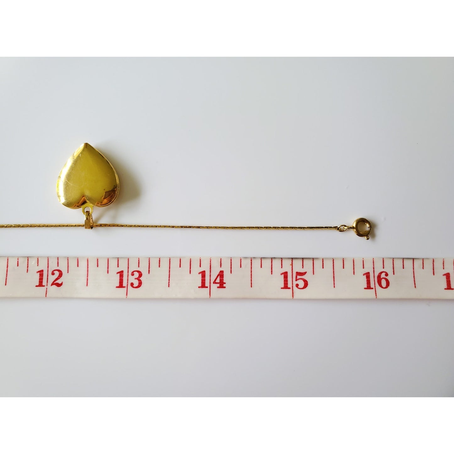 Vintage Gold Tone Heart Locket Necklace