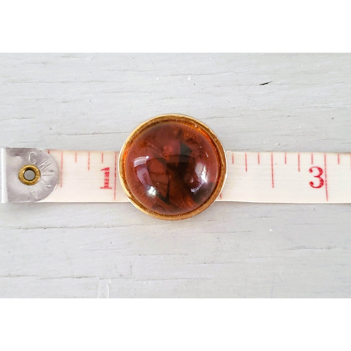 Vintage Les Bernard Amber Dome Clip on Earrings