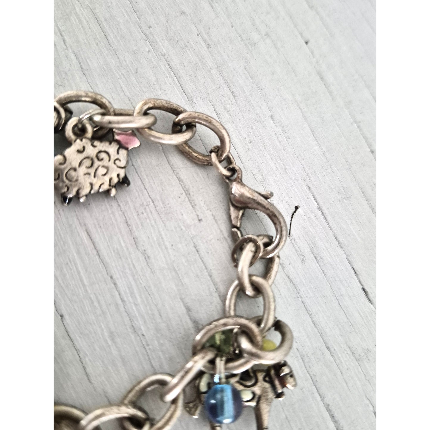 Vintage AJMC Signed Farm Charm Bracelet