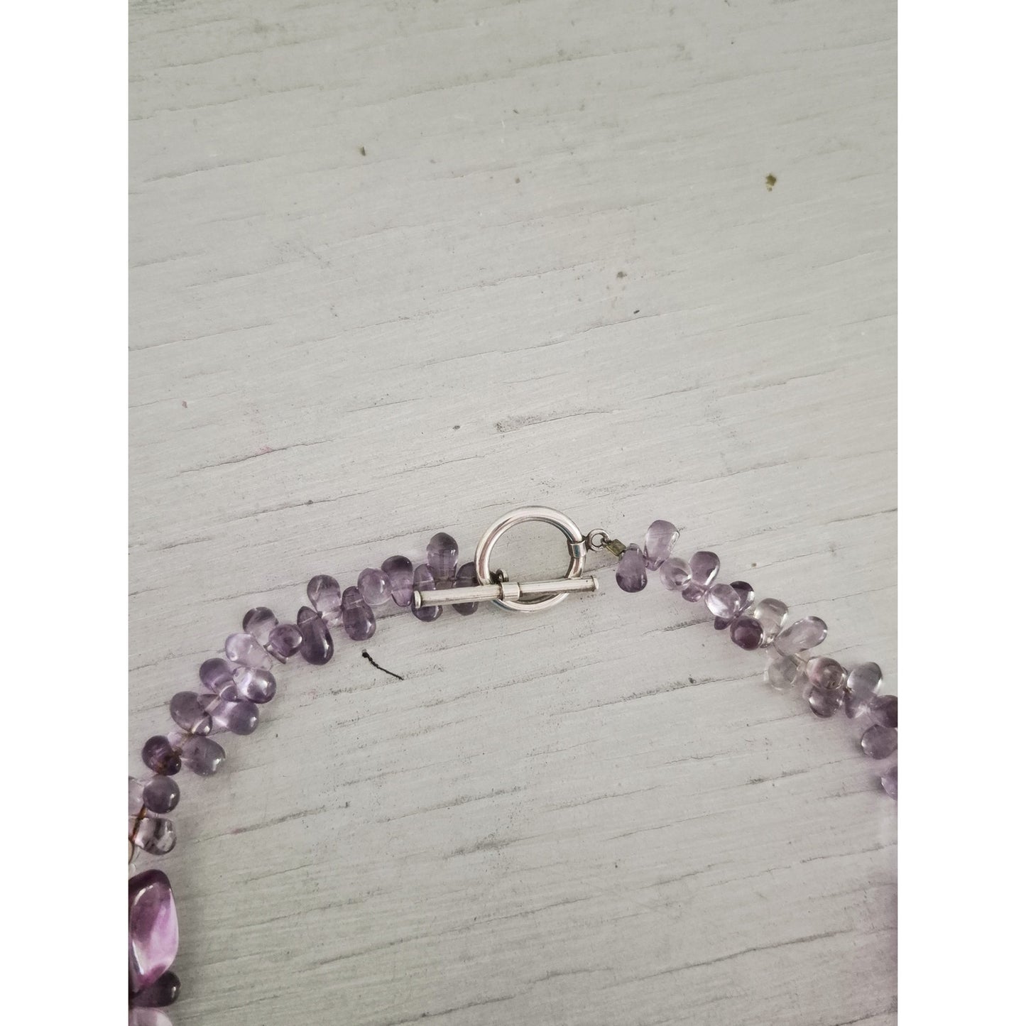 Beaded Multi Stone Purple and Blue Glass Necklace