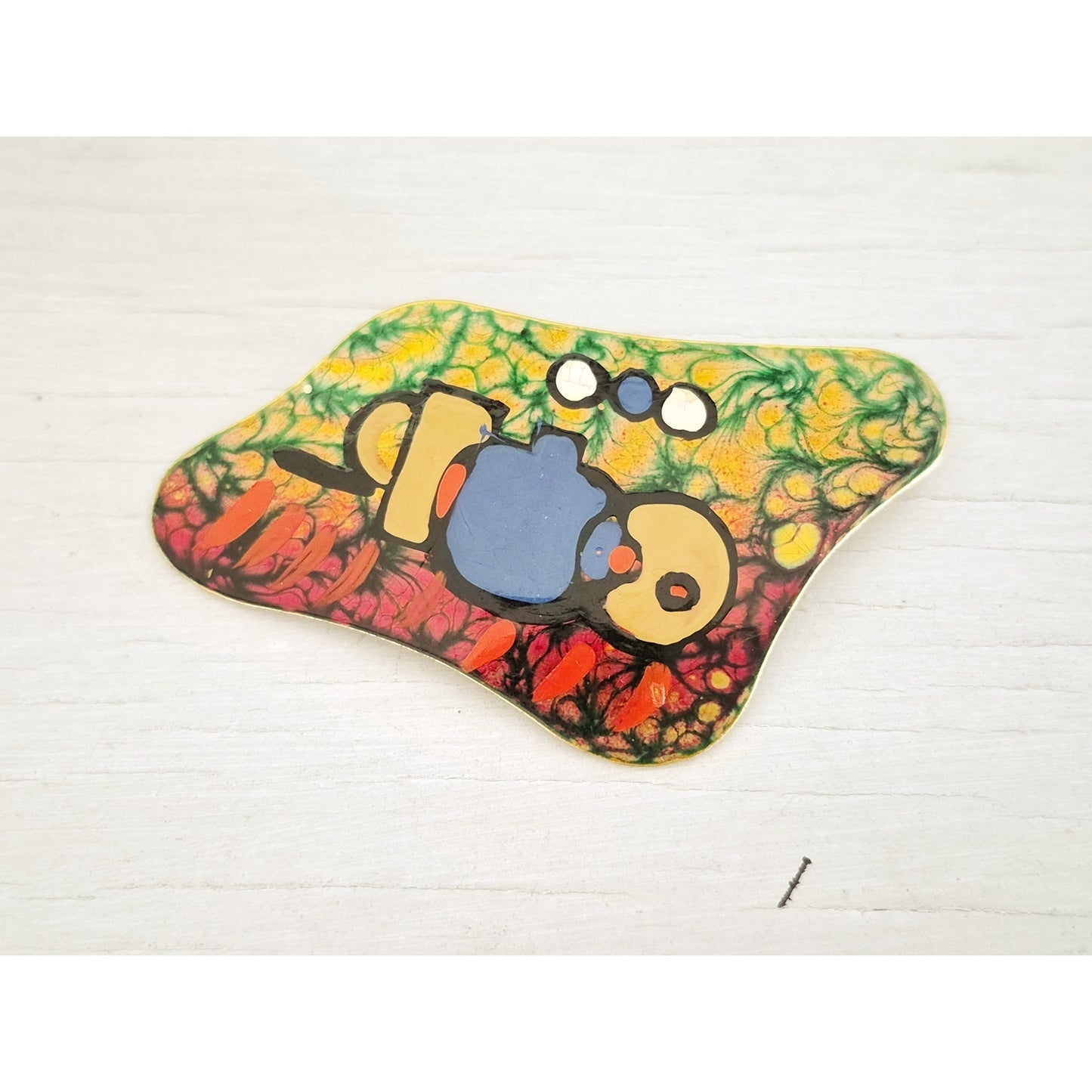 Vintage West Germany Abstract Enamel Pin Brooch