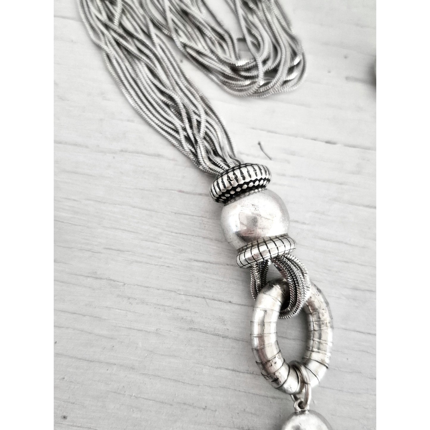 Vintage Lot of 2 Silver-tone Chico Necklaces
