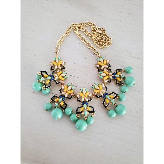 Talbots Seafoam Green Mulit-color Statement Necklace