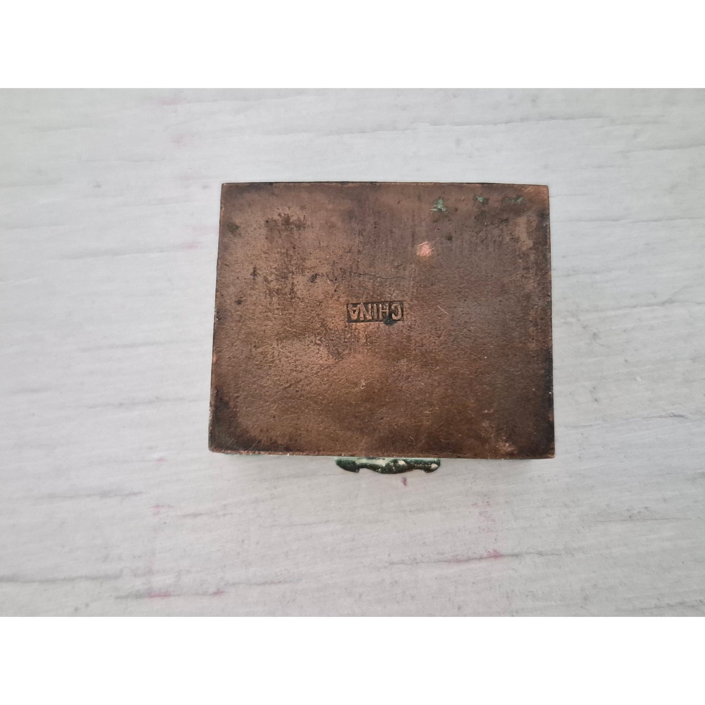 Vintage Chinese Floral Enamel Miniature Trinket Box