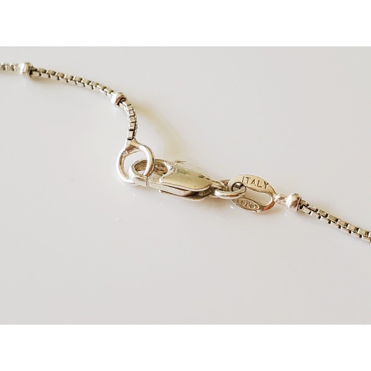 Vintage Sterling Silver Blue Heart Necklace