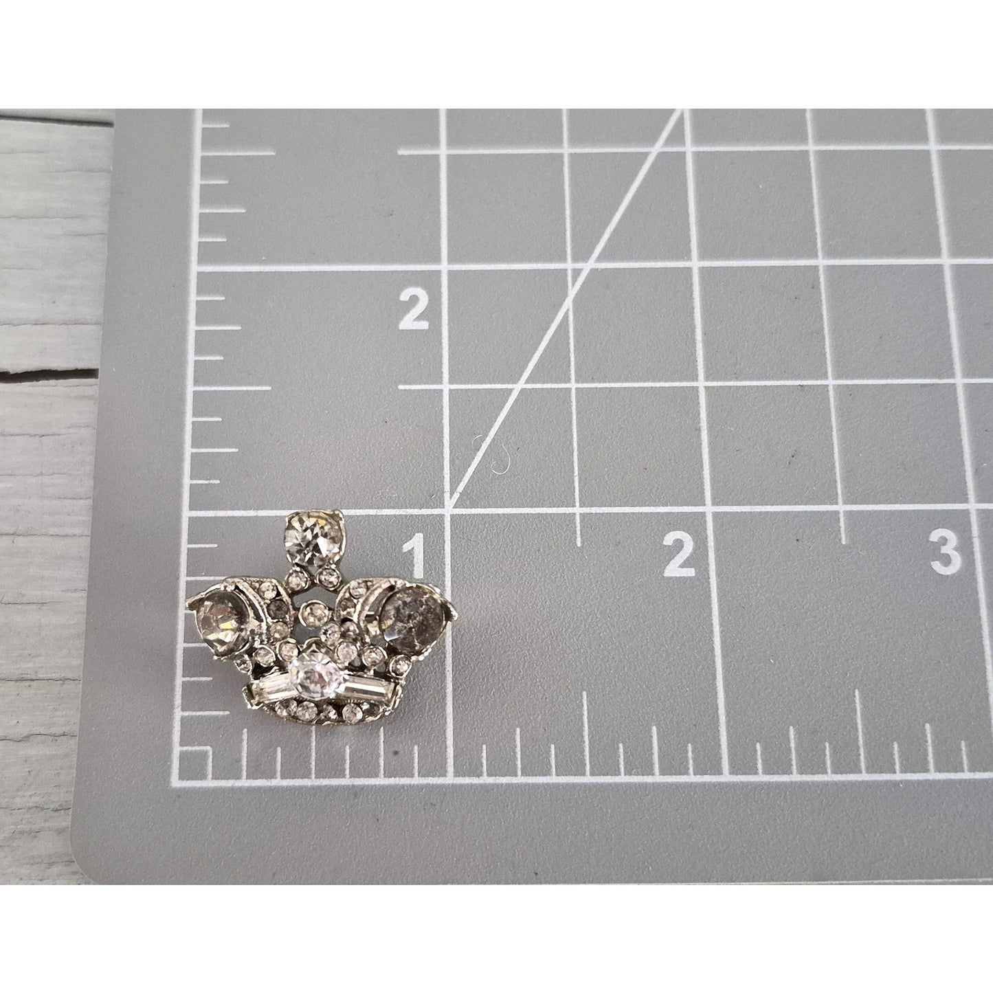 Vintage Mini Silver Tone Rhinestone Pin Brooch