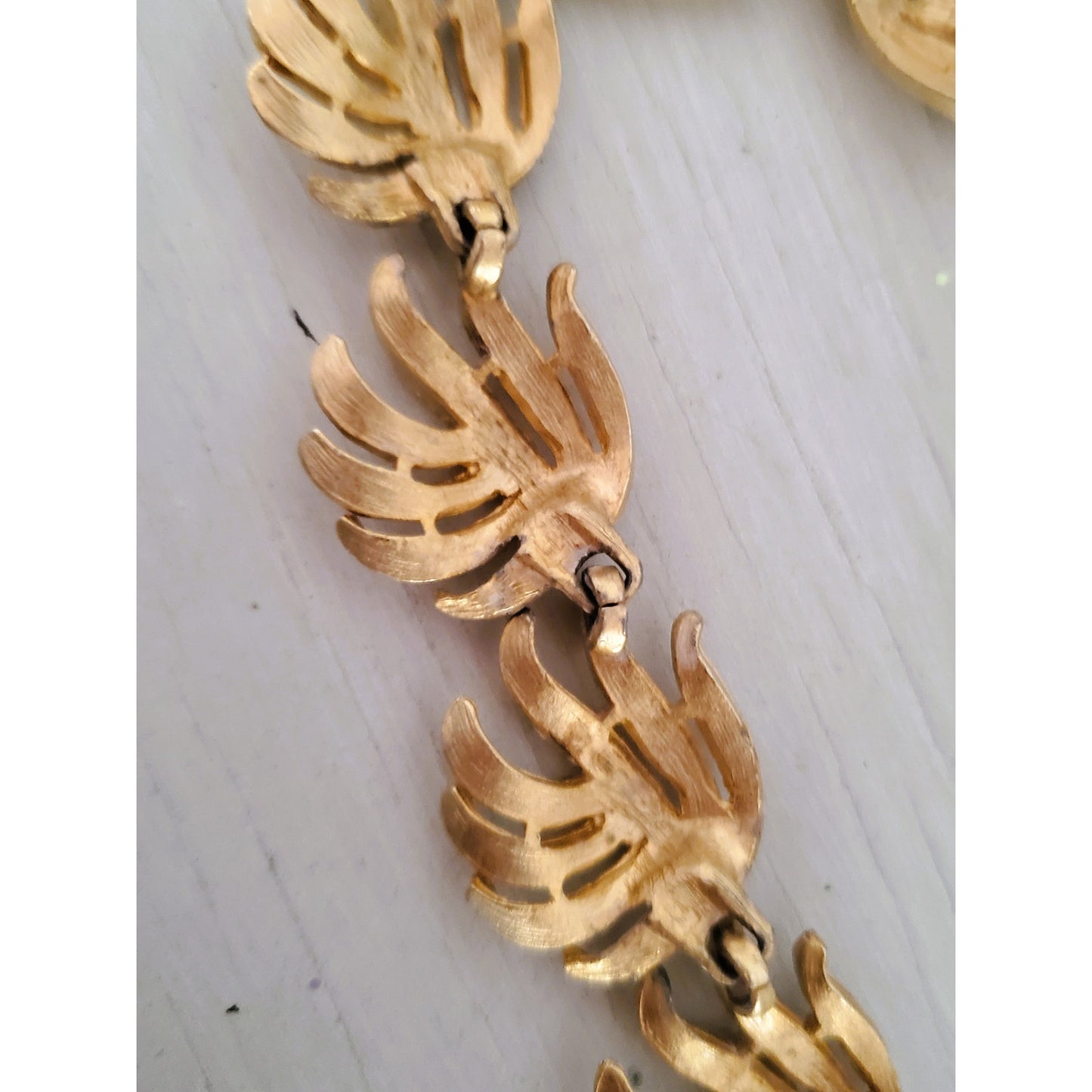 Vintage Brushed Gold Swirl Necklace and Earring Set