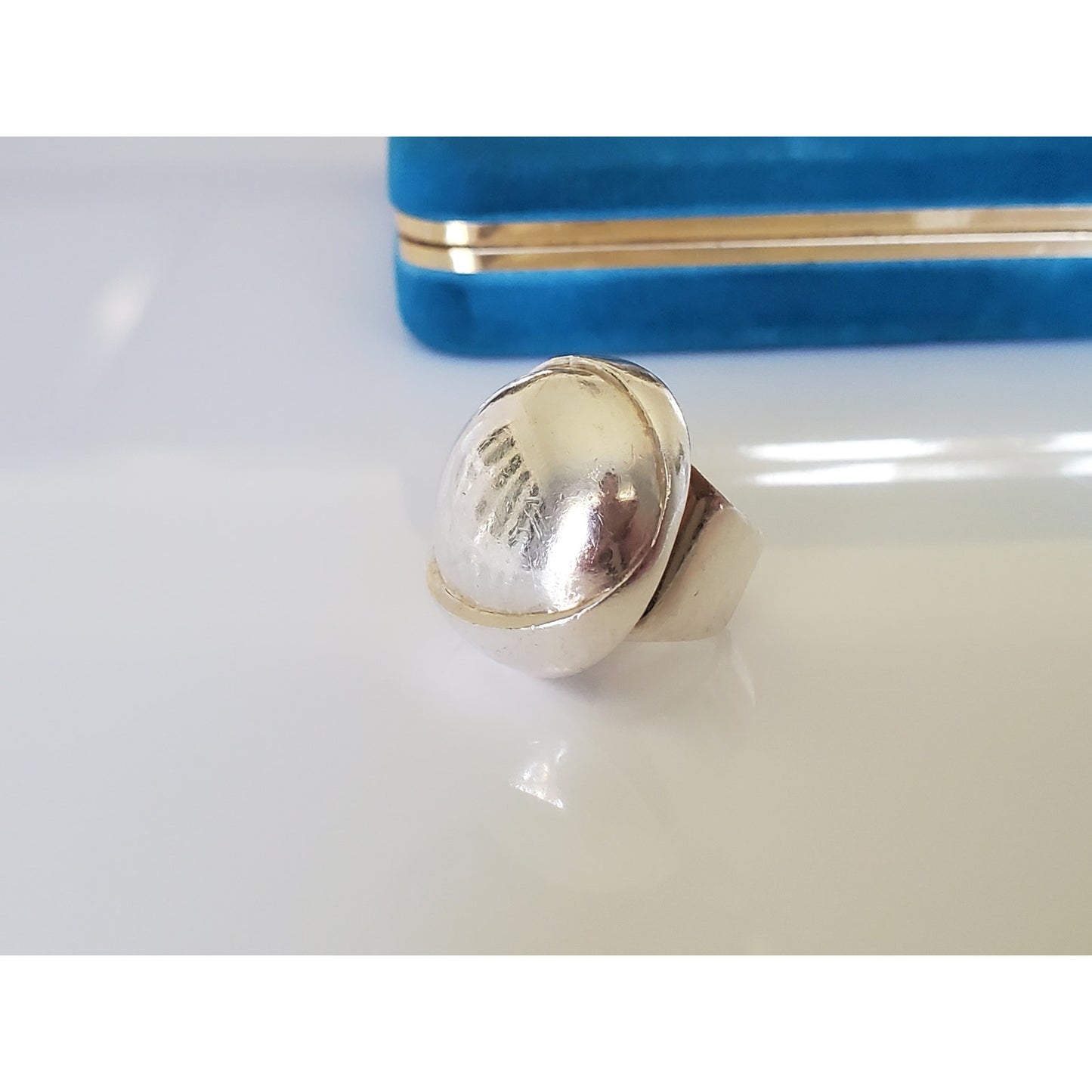 Vintage Peyote Bird Sterling Silver Large Dome Ring
