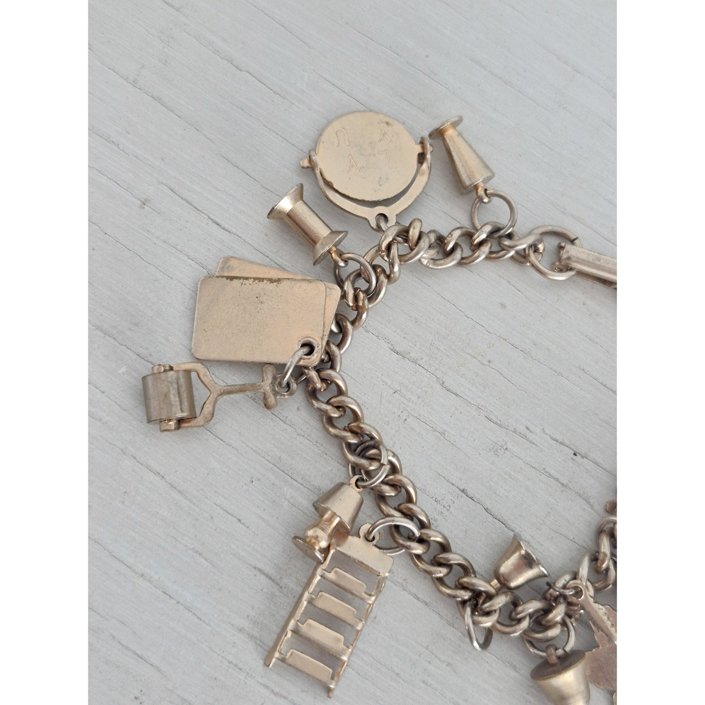 Vintage Silver-tone Charm Bracelet