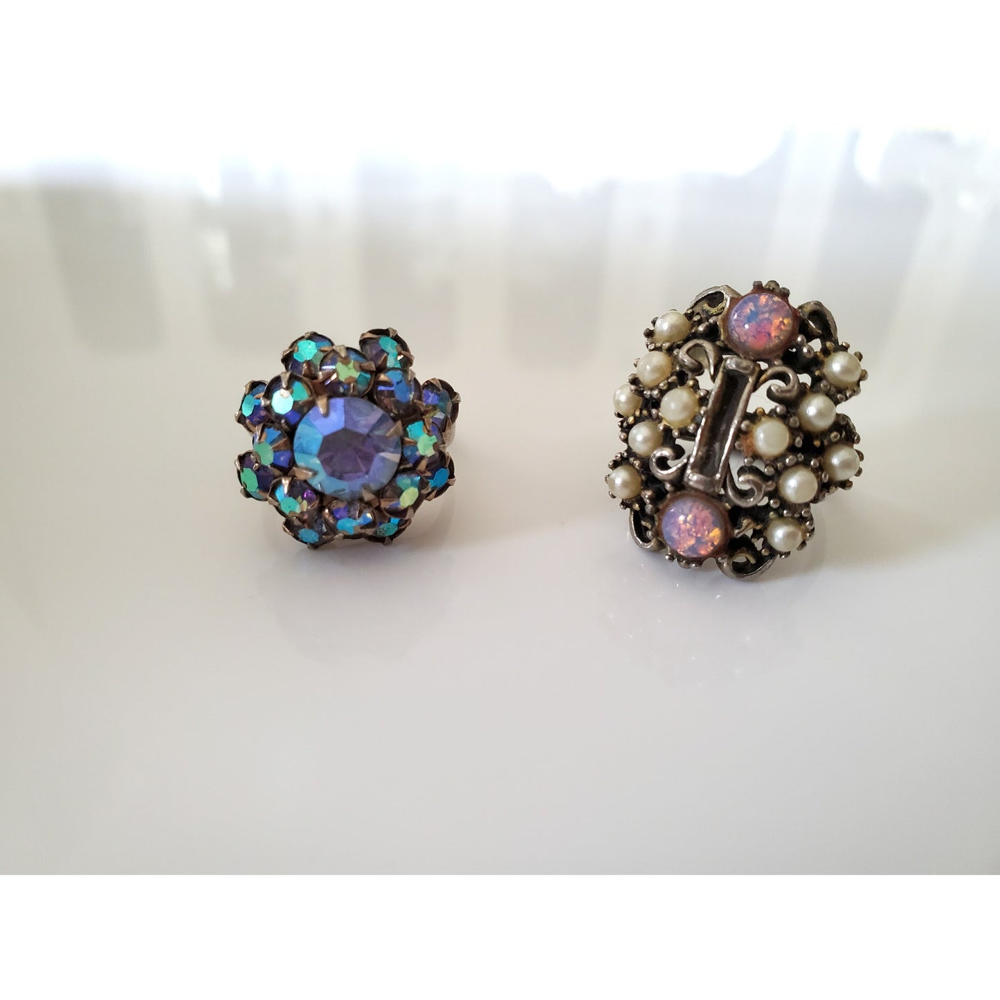 Pair of Mid-Century Costume Adjustable Rings