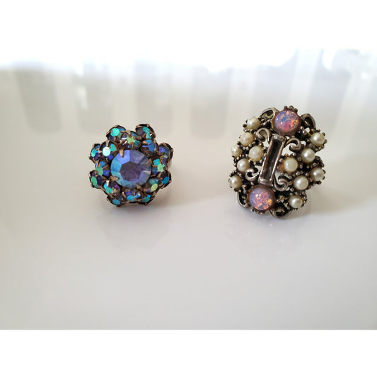 Pair of Mid-Century Costume Adjustable Rings