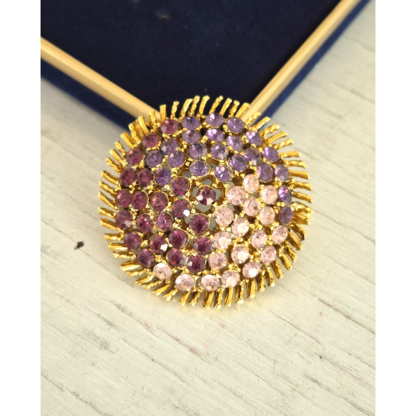 Vintage Purple Ombre Starburst Pin Brooch
