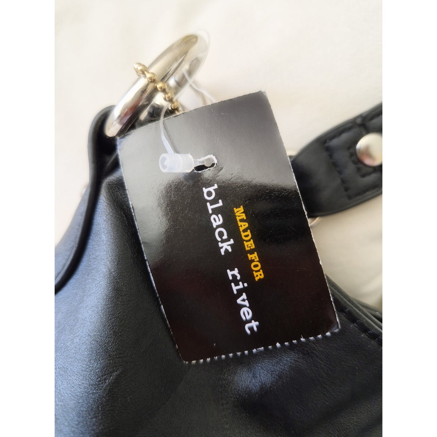 Black Rivet Leather Vintage Black Bag