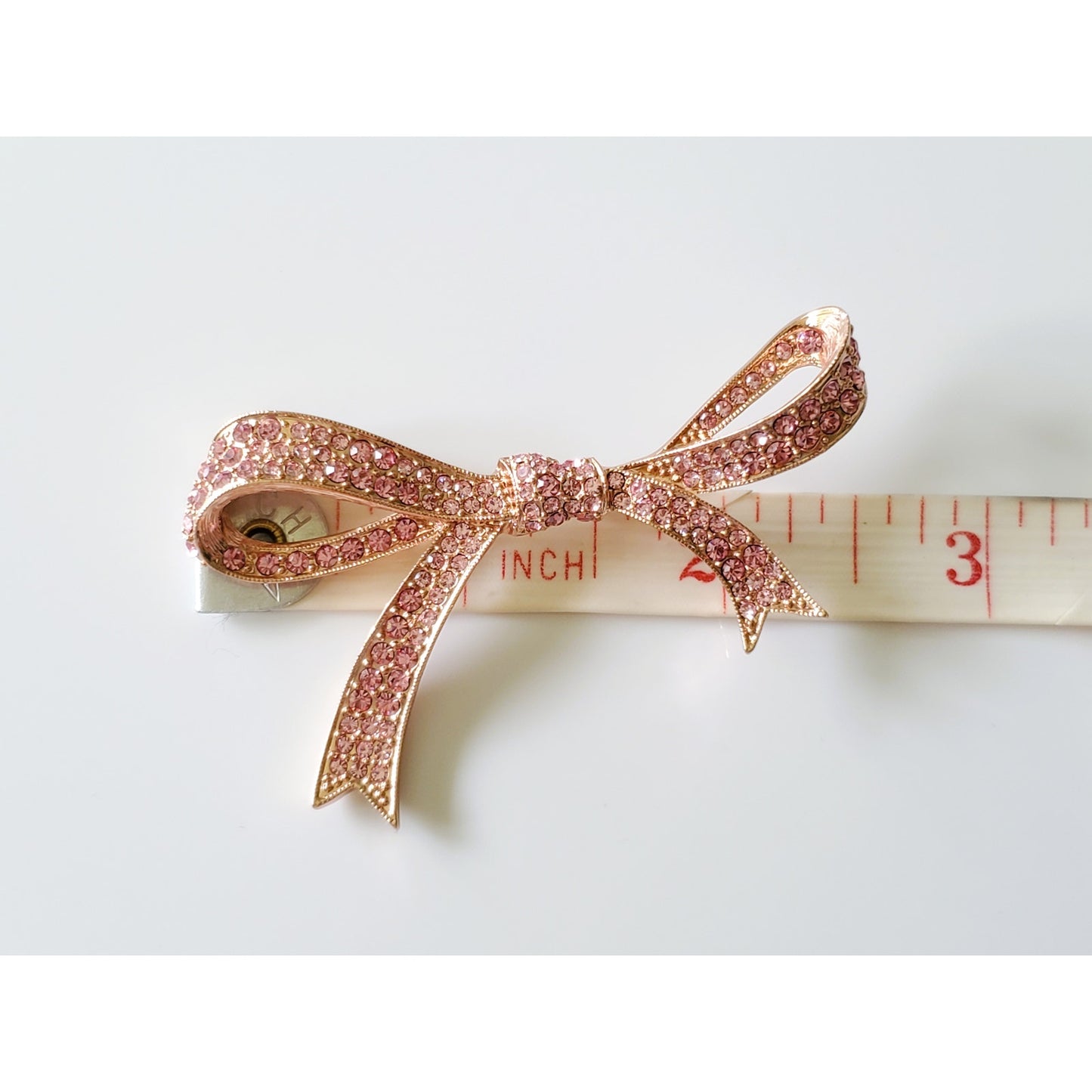 Vintage Kenneth Jay Line Pink Rhinestone Breast Cancer Brooch