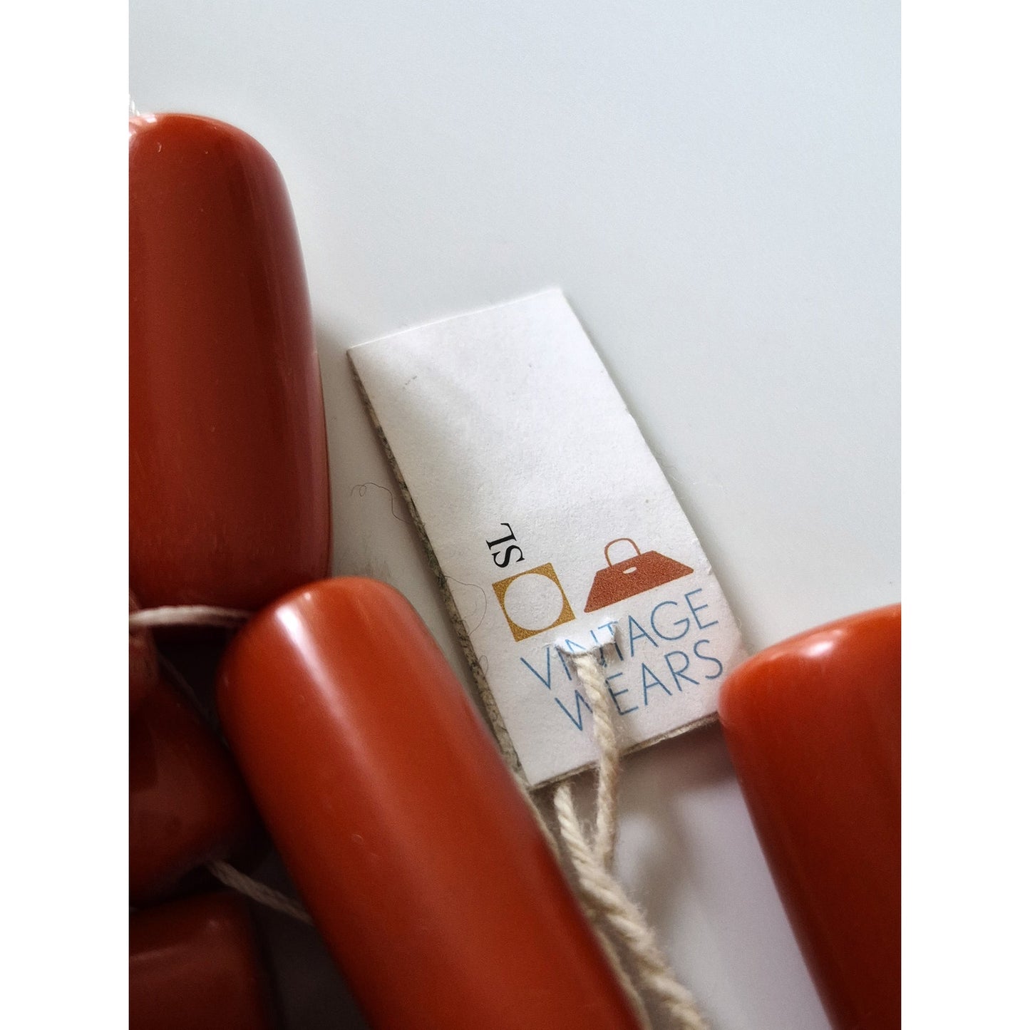 Vintage MCM Orange Lucite Beads