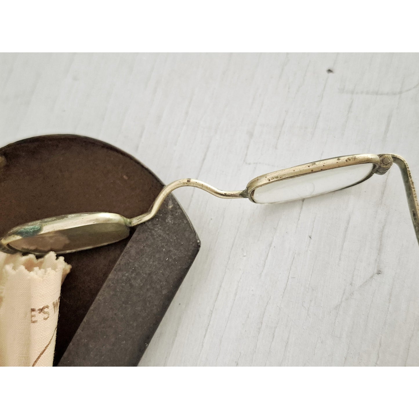 Antique 19th Century Flying Brass Sliding Temple Glasses
