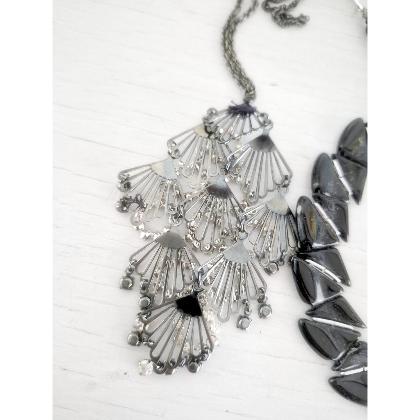 Vintage to Modern Black and Silver Jewelry Lot