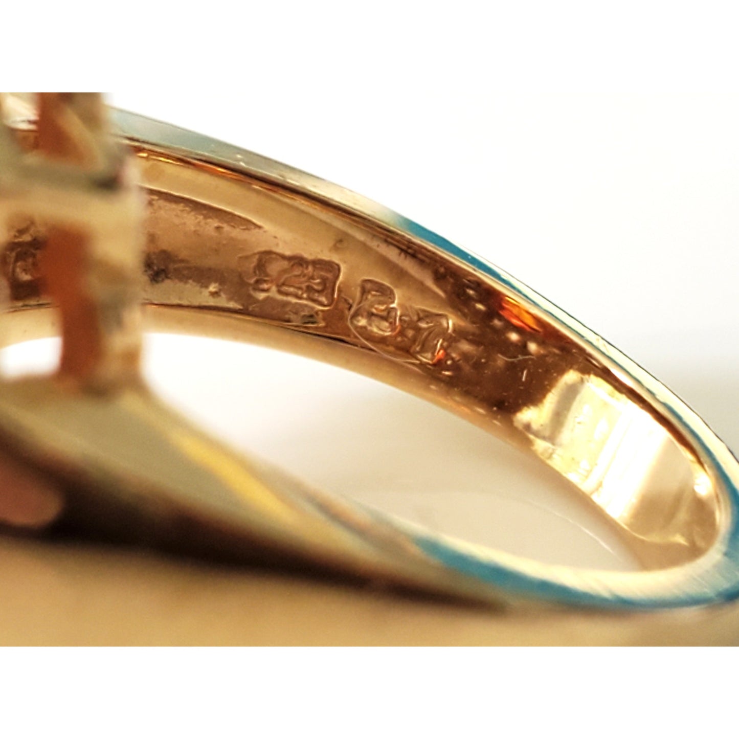 Vintage Orange and Amber Gold Plated Ring Lot