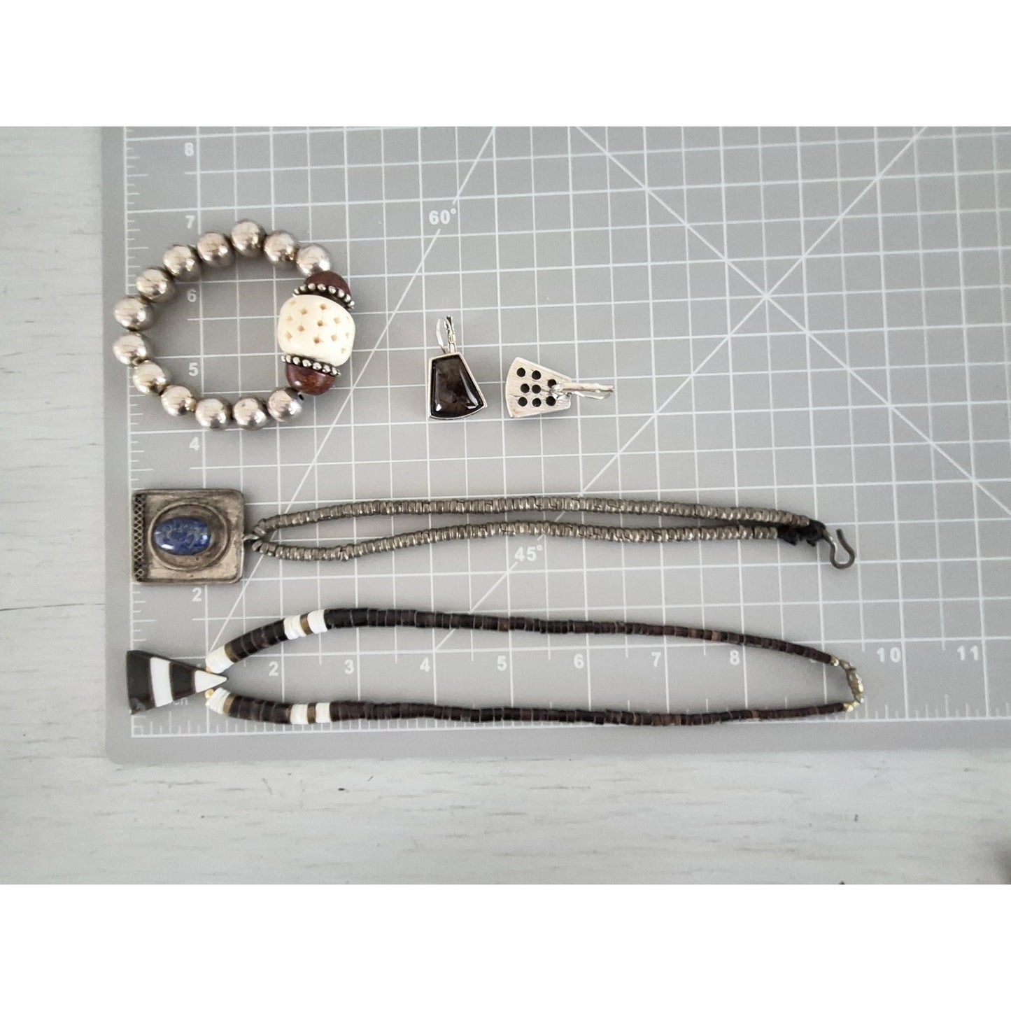 Vintage Pueblo Heishi and Lapis Silver tone Jewelry Lot