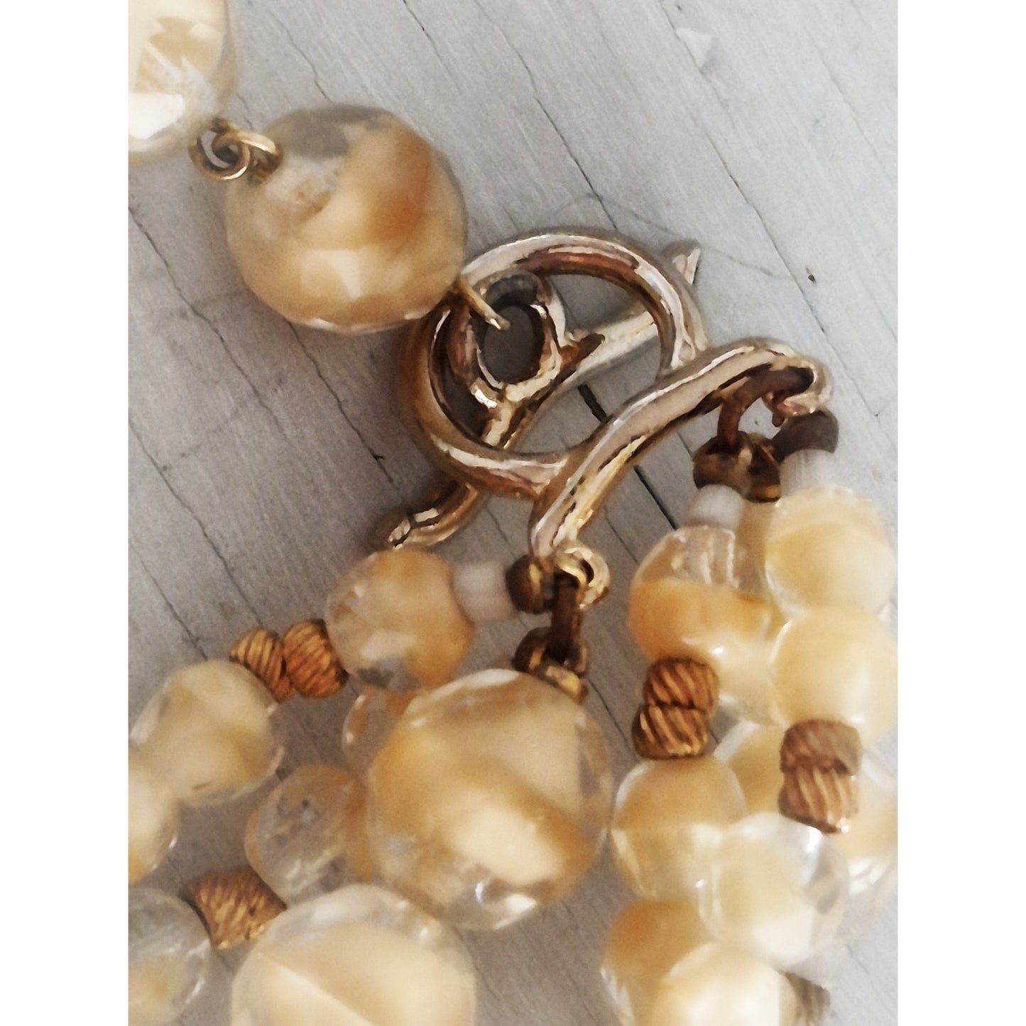 Vintage Multi-Strand Cream Bead Marvella Designer Jewelry Set